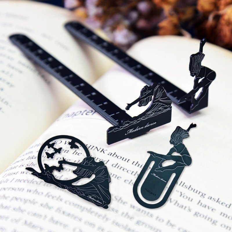 【Desk+1】现代舞系列 - 雅黑书签四入组 - 书签 - 其他材质 黑色