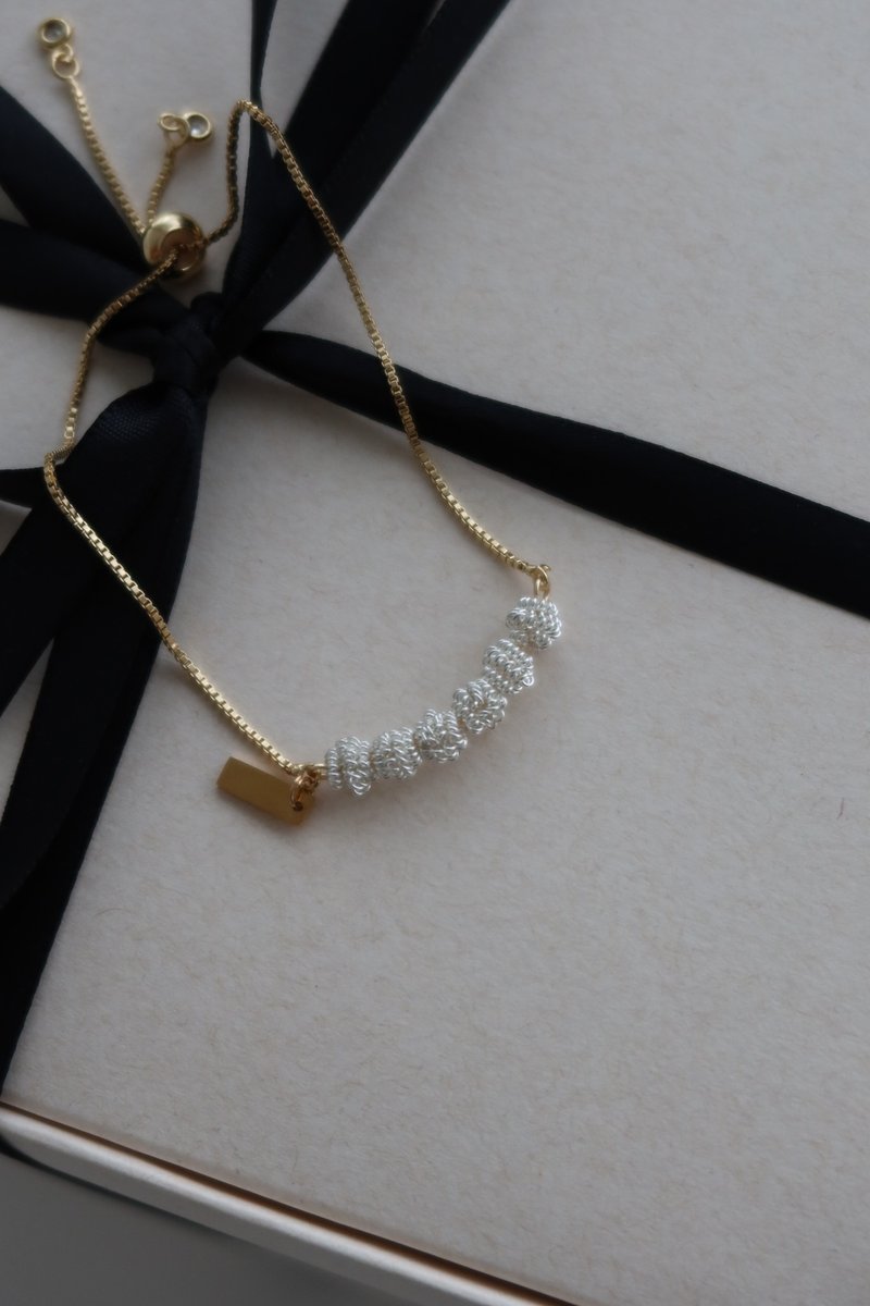 花聚时光手链\可调整式 14K包金 可爱手链 礼物 圣诞节 - 手链/手环 - 其他材质 金色