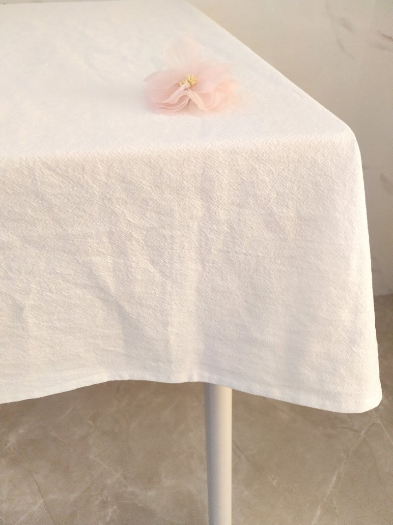 简约白色纯棉桌布桌垫桌巾 - 餐垫/桌巾 - 棉．麻 