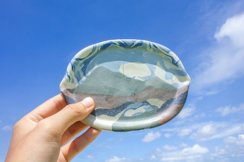疼爱品-山水风景柠檬盘 点心盘 礼物 礼品 小盘 - 盘子/餐盘/盘架 - 陶 