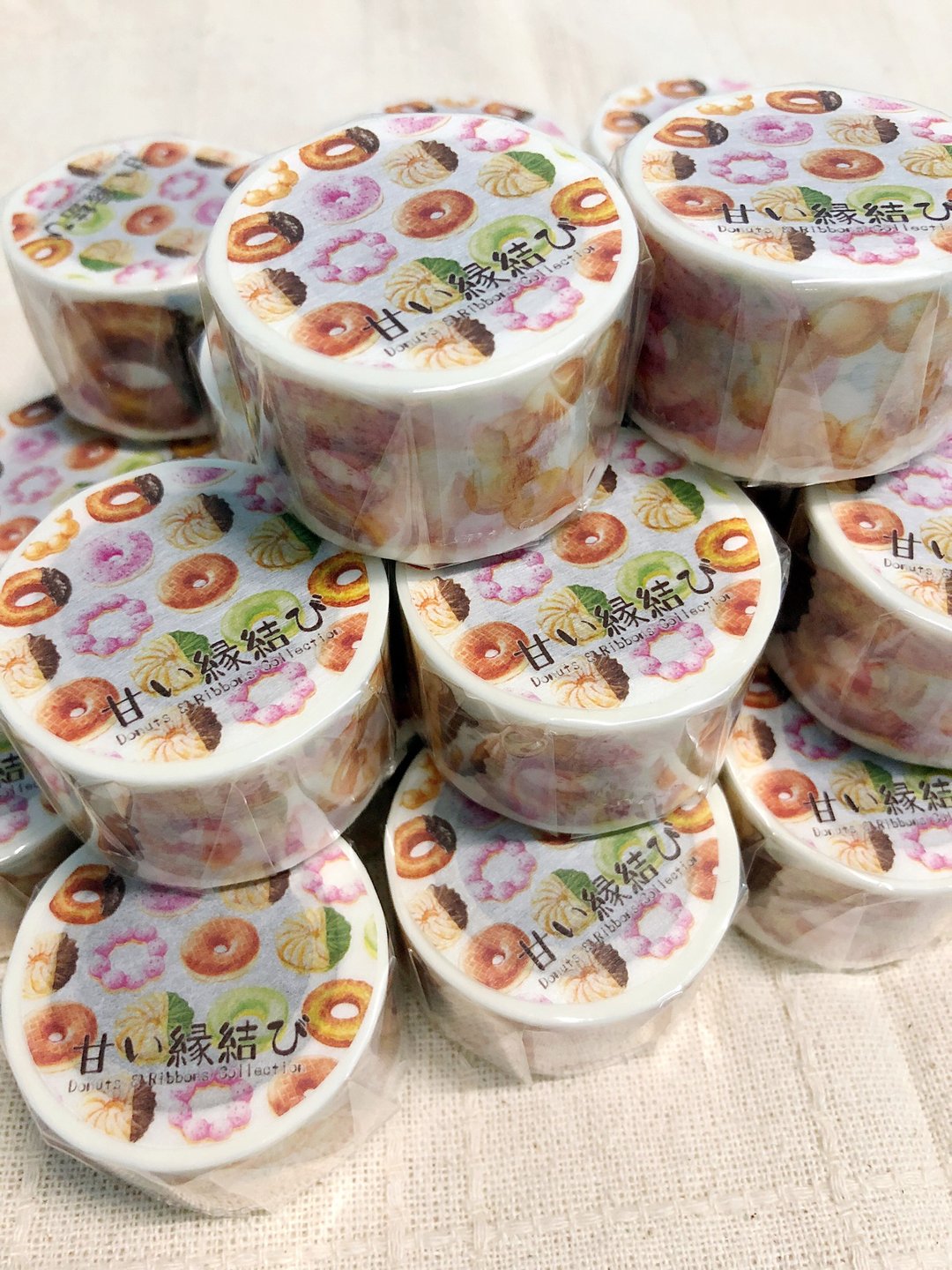 Akaneiro H Cafe Masking Tape - Donuts & Ribbons Collection - 纸胶带 - 纸 