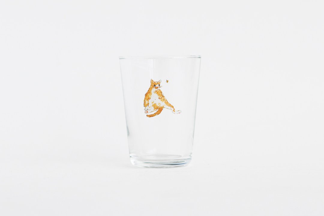 【+t企划】猫狗杯-橘猫 陶比 - 玻璃杯 - 玻璃 透明