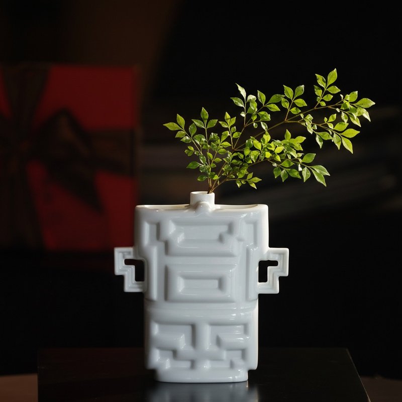 富贵 白瓷小瓶_双面祝福_承载心意的现代雅器 - 花瓶/陶器 - 其他材质 白色