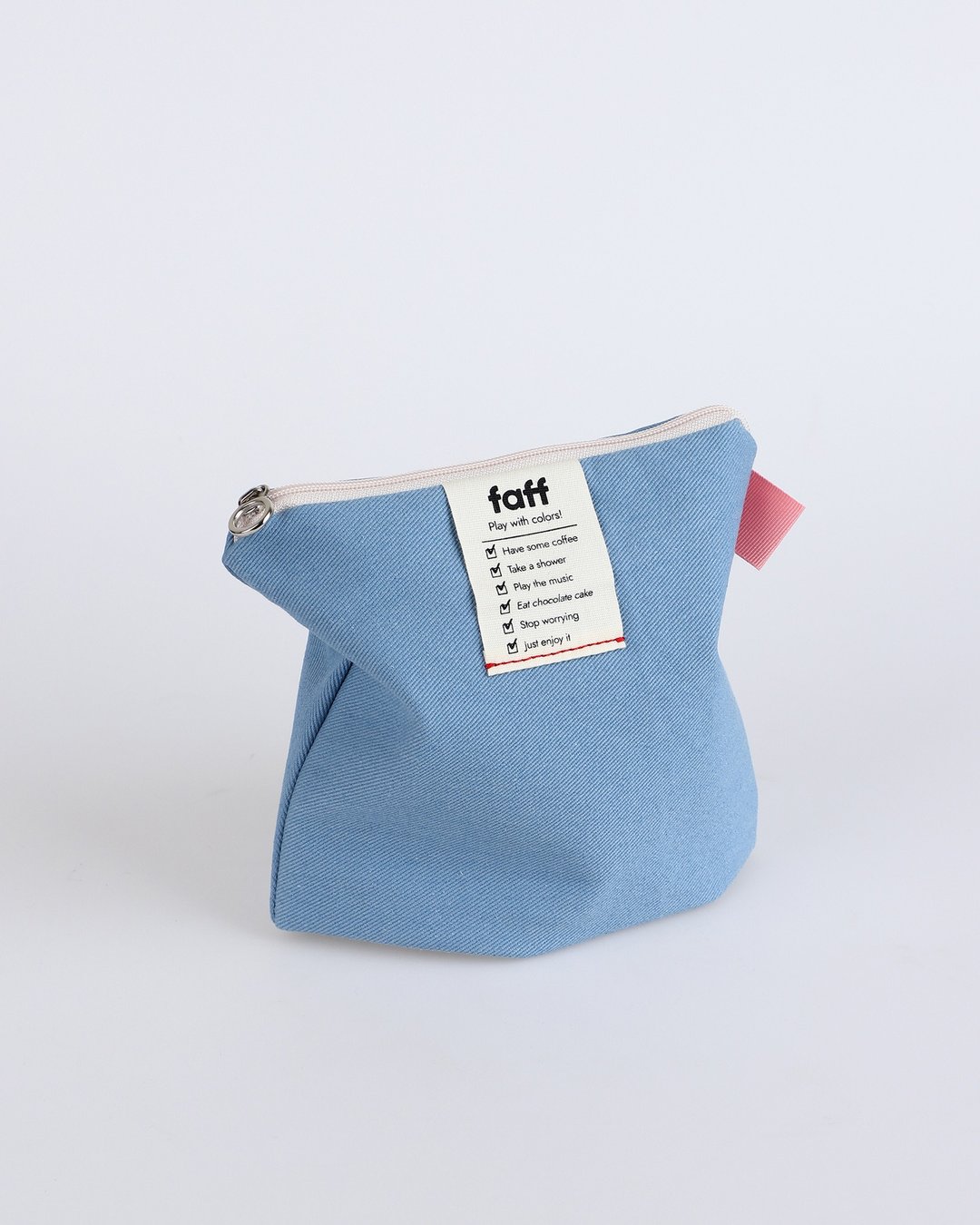 faff Pouch 湖水蓝 - 化妆包/杂物包 - 棉 蓝色
