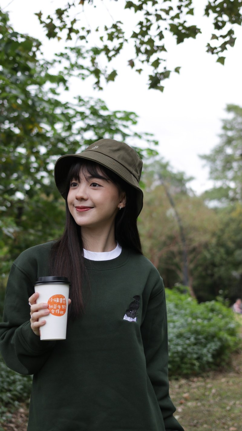 看书的吉普猫 大学Tee - 中性连帽卫衣/T 恤 - 棉．麻 灰色