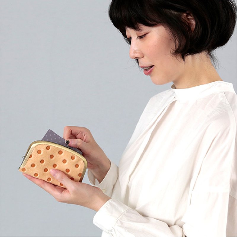 日本Kanmi. - Happy Dots系列卡片小包 - 皮夹/钱包 - 真皮 