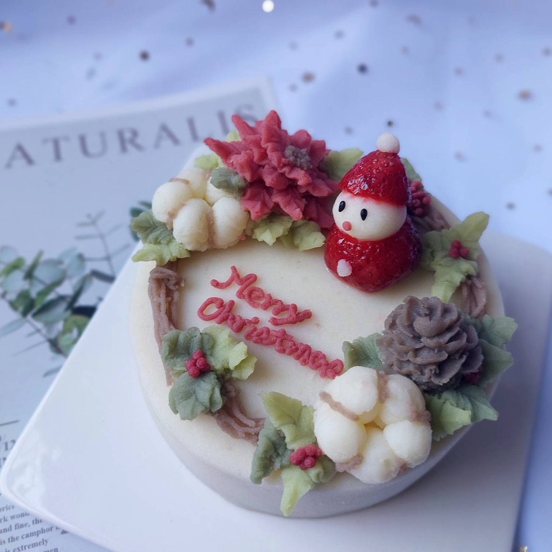 定制化礼物 4寸圣诞花圈裱花宠物蛋糕 - 猫罐头/鲜食 - 其他材质 
