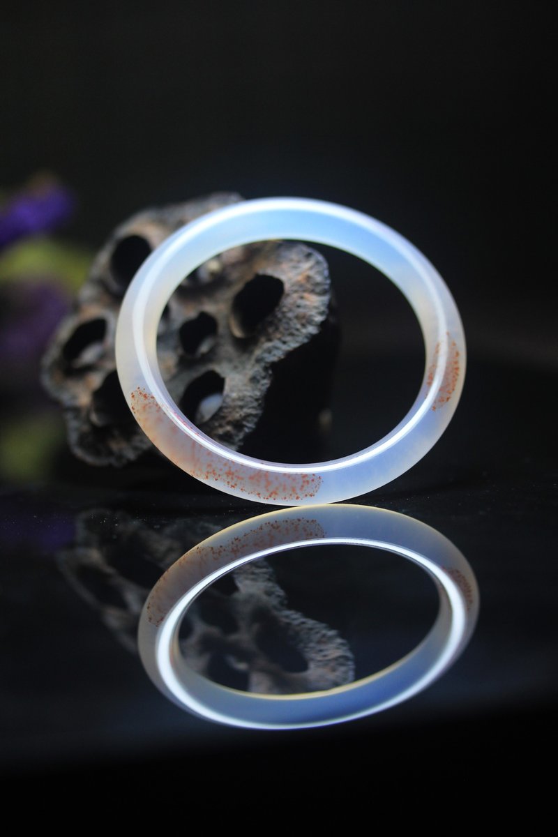 【手镯】朱砂红点/寓意鸿运当头、好运绵年/手镯手环手链/玛瑙 - 手链/手环 - 玉石 透明