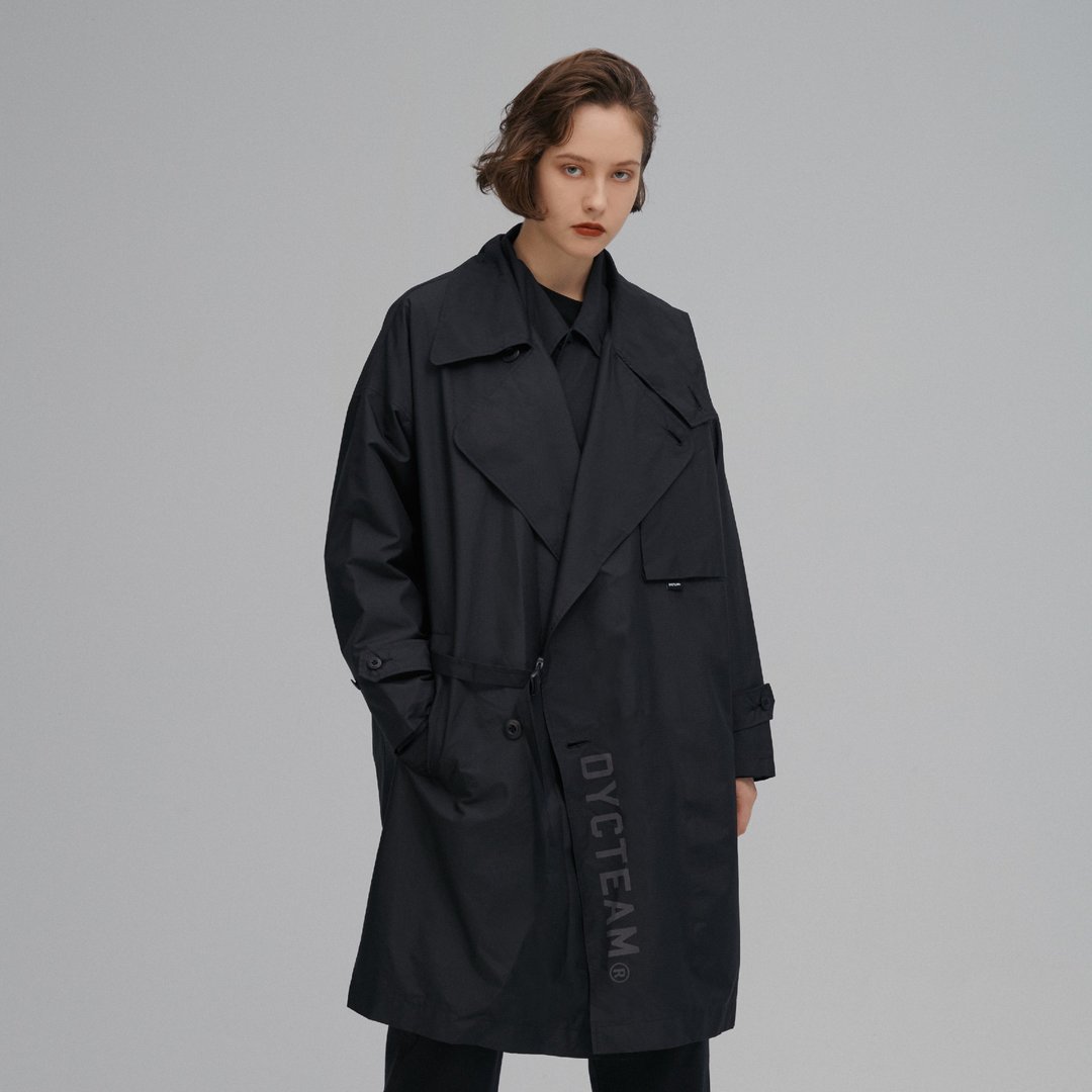 DYCTEAM - Symbiosis - Buckle Trench coat (black) - 男装外套 - 其他材质 黑色