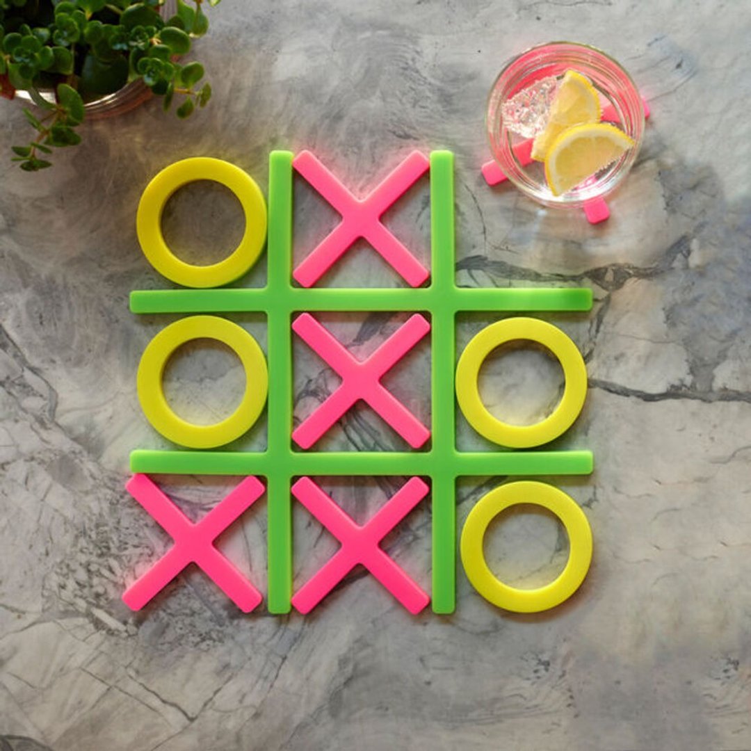 MoMA Tic-Tac Trivet Neon 井字游戏餐垫 隔热垫 杯垫 霓虹 - 餐垫/桌巾 - 硅胶 多色