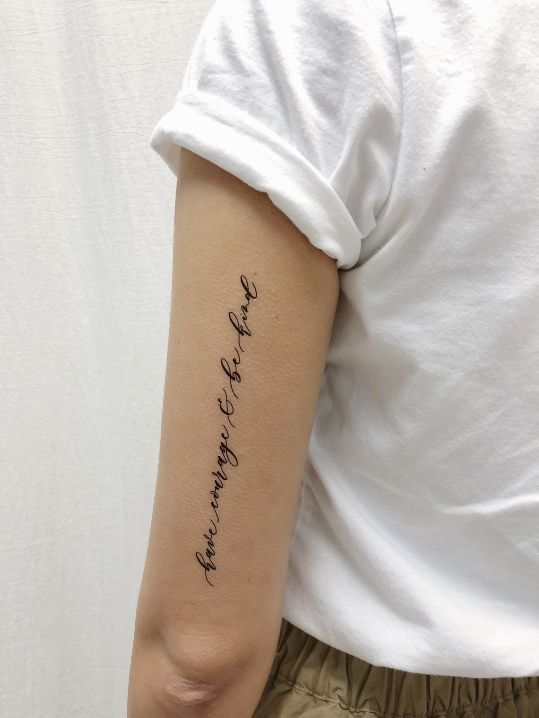 cottontatt have courage & be kind 英文书法 纹身贴纸 - 纹身贴 - 其他材质 黑色