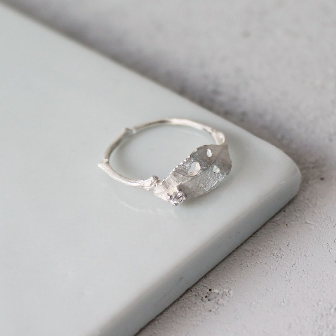 Blossom leaf ring --gold- - 戒指 - 纯银 银色