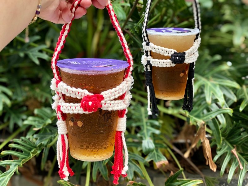 定制化礼物【Hold Me Tight】饮料提袋 便携杯套 - 随行杯提袋/水壶袋 - 棉．麻 多色