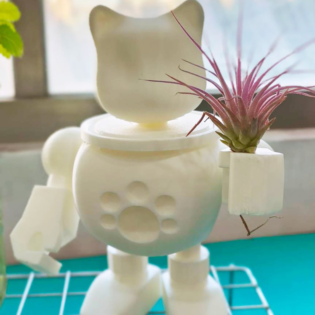 大卫正宗 3D立体作品 B165 猫星人 XL 3D Print 3D打印  大卫画猫 - 其他 - 树脂 白色