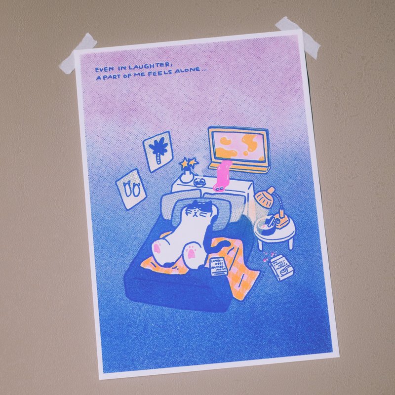 孤单小虫 系列A4海报-Even In Laughter, A Part Of Me Feels - 海报/装饰画/版画 - 纸 