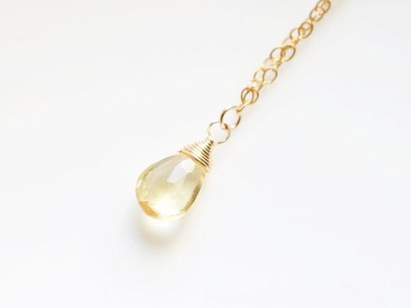 Fraternity and Hope Prosperity and Wealth Good Luck Stone Citrine Necklace November Birthstone - 项链 - 宝石 黄色