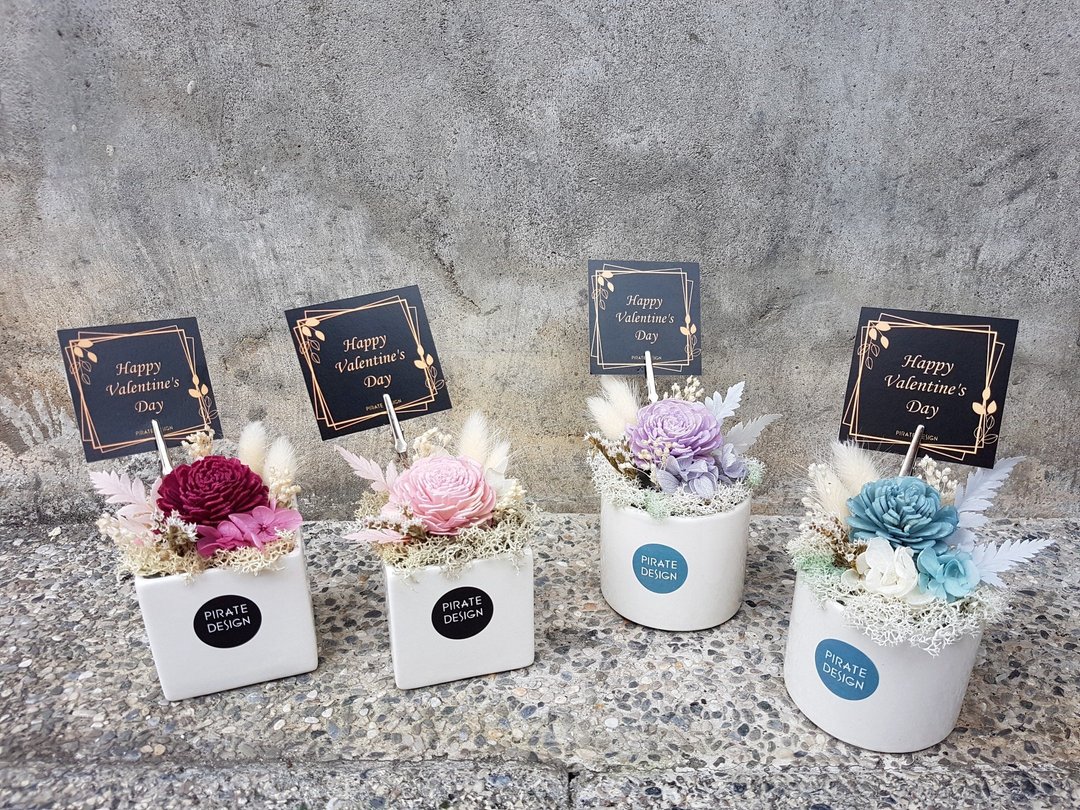 海藏设计│浪漫果漾。香芬干燥花小品盆栽。个性蓝/浪漫紫 - 植栽/盆栽 - 植物．花 蓝色