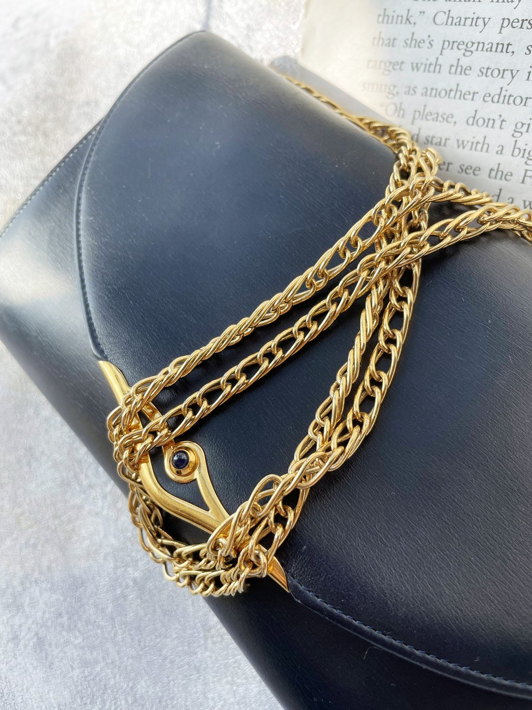 中古包Cartier 蓝宝石斜挎包手袋手拿包肩背包单背包斜背包链条包 - 手提包/手提袋 - 真皮 蓝色