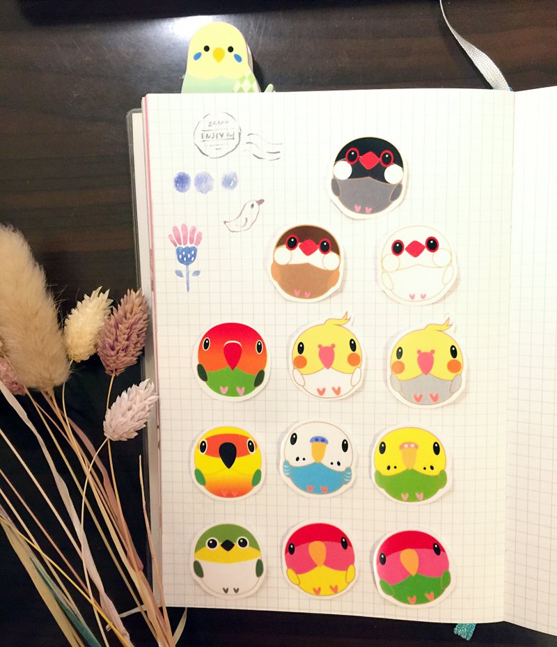 Birdbird乐园-Q版鸟宝透明贴纸 小鸟组12张透明贴纸 - 贴纸 - 防水材质 透明