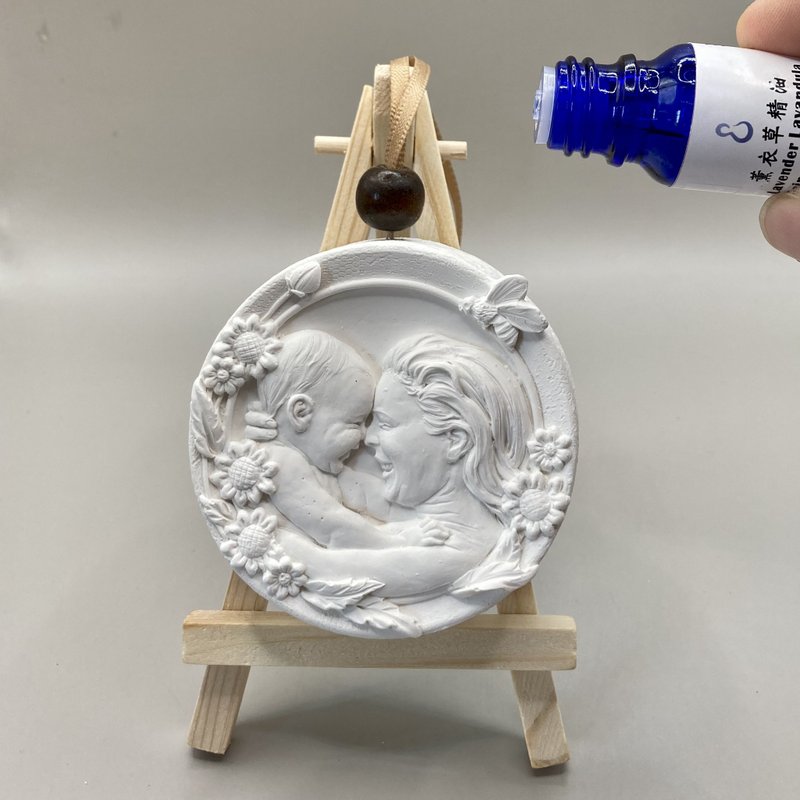 精雕扩香 母与子之三 香氛摆件 附木架 - 香薰/精油/线香 - 水泥 透明