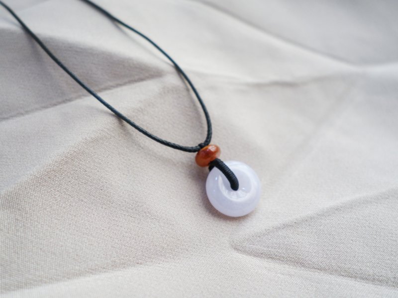 平安扣天然翡翠项链・缅甸玉・珊瑚玉・天然石 - 项链 - 玉石 