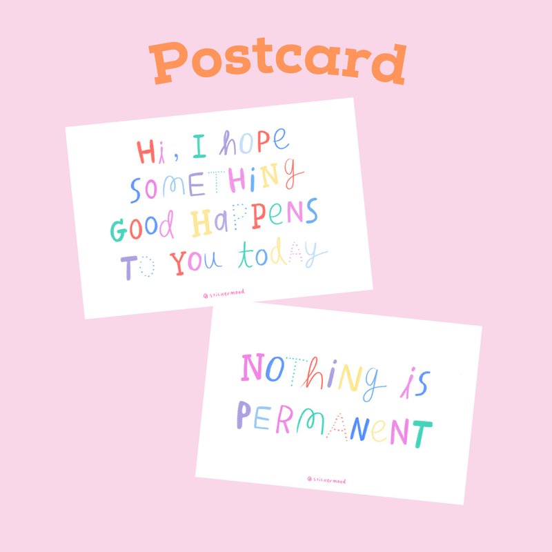 Something good will happen to you / Nothing is permanent postcard - 卡片/明信片 - 纸 