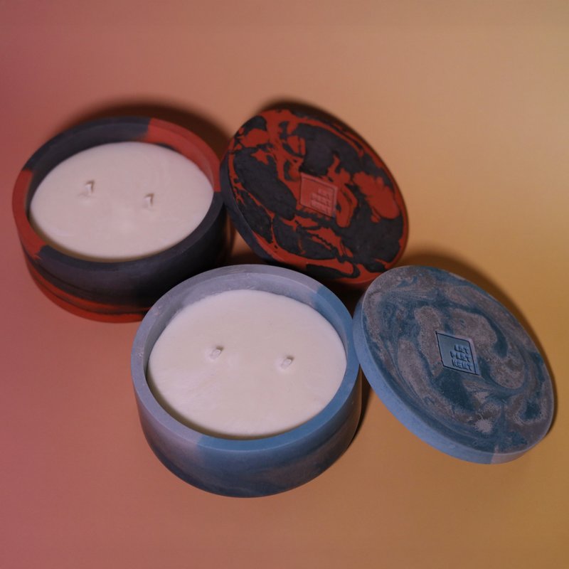 Artpartment 香氛双芯蜡烛 | 手作 | 水泥杯 | 大豆蜡 - 蜡烛/烛台 - 水泥 