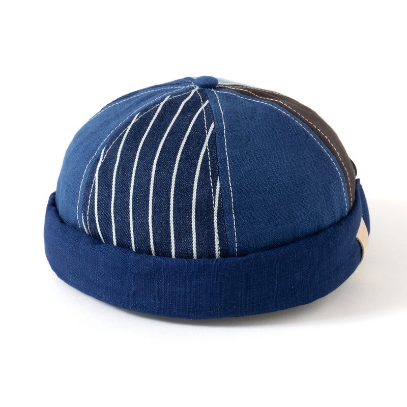 【乡村风】拼布水手帽 - 深蓝色 (AH205) - 帽子 - 棉．麻 蓝色