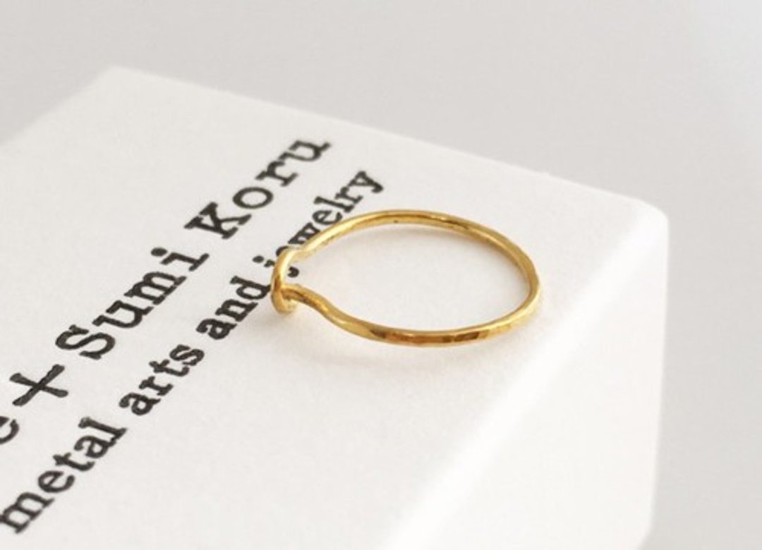 K24 Pure Gold Foop Earrings Pure Gold Hoop Earrings One Ear - 耳环/耳夹 - 其他金属 