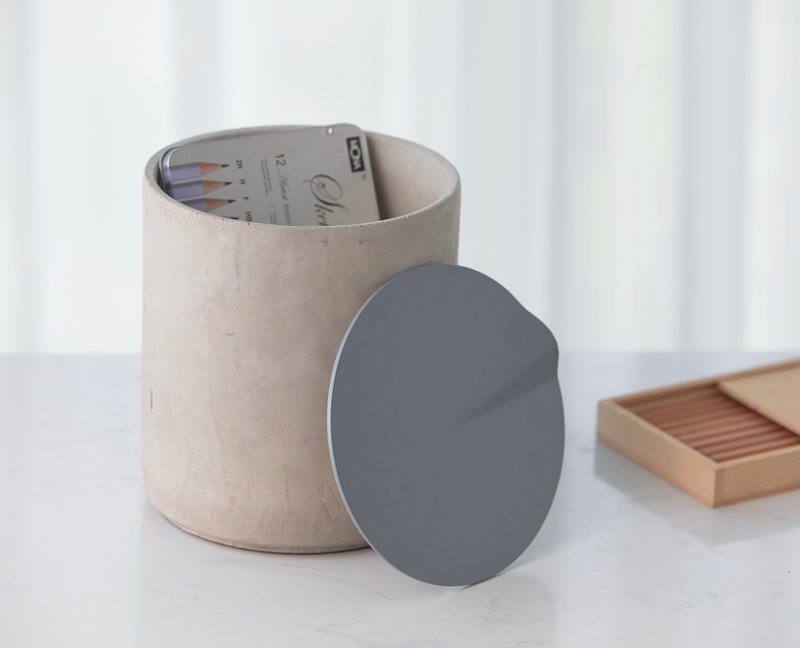 camino DIEGO 水泥大型高圆收纳盒 储物盒 置物罐 充电线收纳 - 收纳用品 - 水泥 灰色