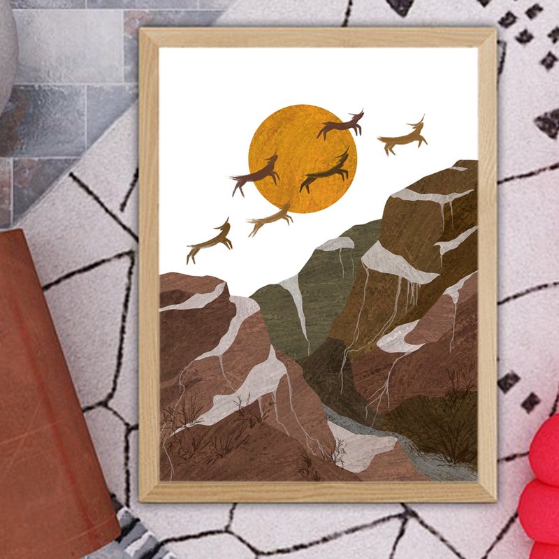 山数位印刷，秋季家居装饰，独特的墙壁艺术，落基山 - 其他数码设计 - 其他材质 