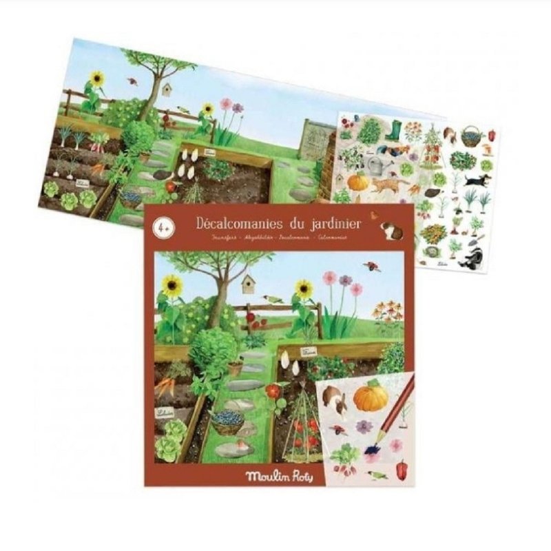 法国品牌 Moulin Roty 场景转印贴纸-花园探索 - 儿童绘本/图书 - 纸 多色