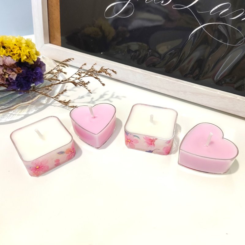 樱之恋心形香氛茶蜡套装 | 日本樱花香氛 - 蜡烛/烛台 - 蜡 