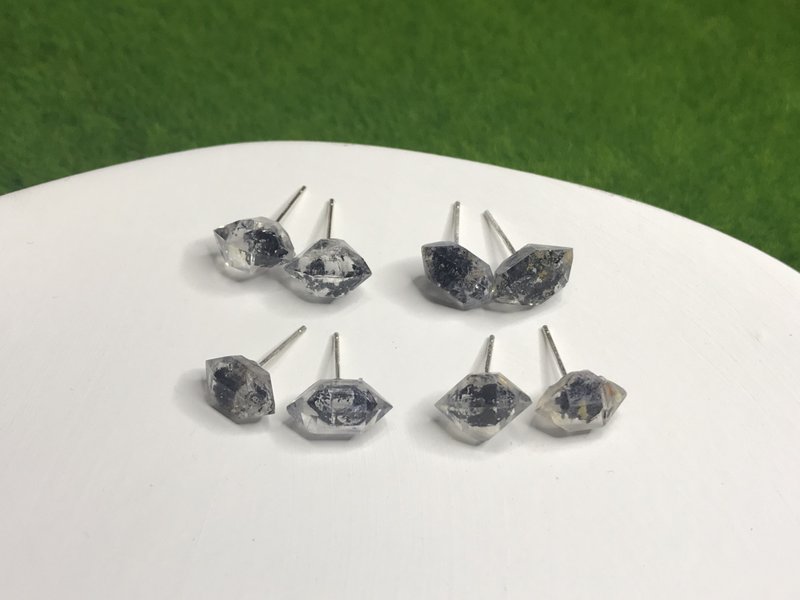 高等级  清透款  闪灵钻925耳环  高频能量  双尖水晶 - 耳环/耳夹 - 水晶 