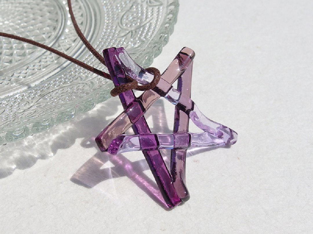 Glass star (star [purple]) necklace [made-to-order] - 项链 - 玻璃 紫色