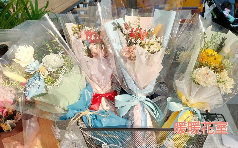 扩香索拉花束 - 干燥花/捧花 - 植物．花 粉红色