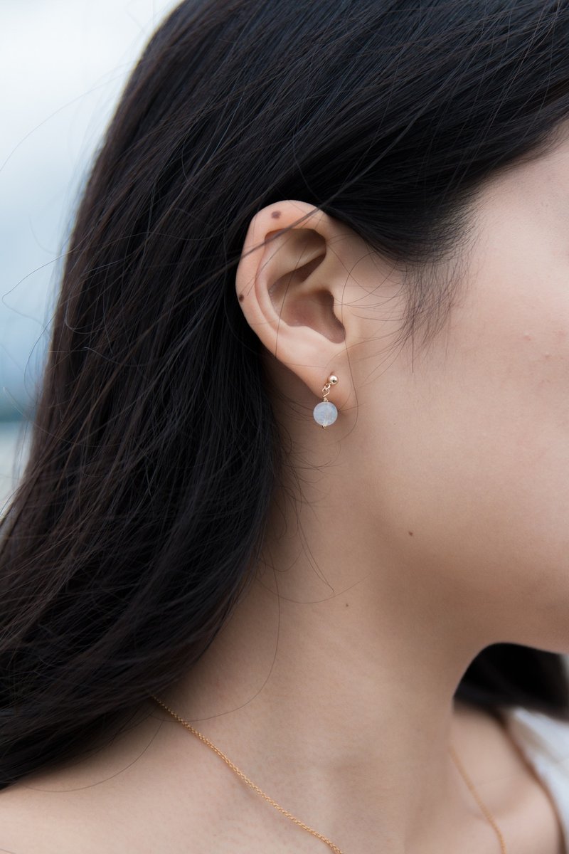 月光球球14kgf耳环 - 耳环/耳夹 - 宝石 金色