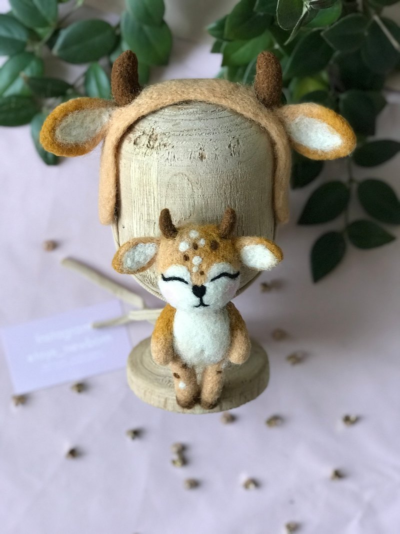 小鹿头带。 小鹿头带。 鹿耳朵和鹿玩具。 - 婴儿帽/发带 - 羊毛 金色