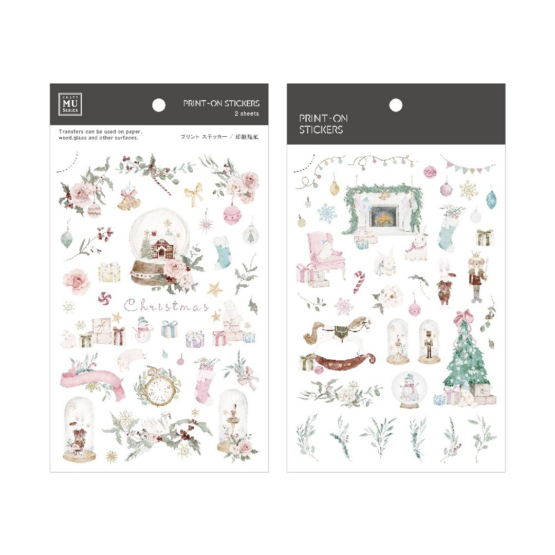 【Print-On Stickers 转印贴纸】圣诞限定25 - 贴纸 - 其他材质 粉红色