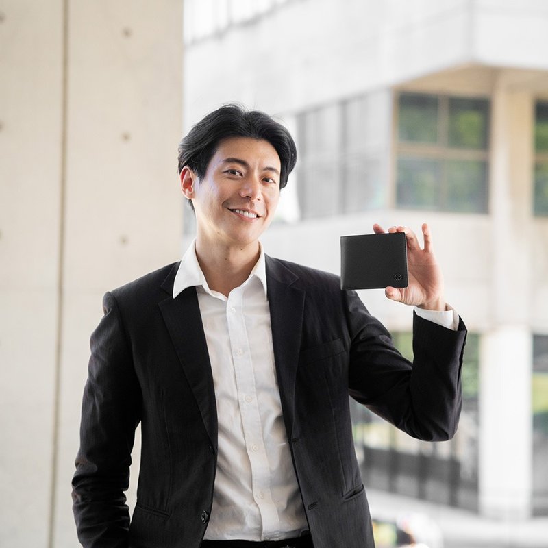 【免费升级送礼包装】卡西安 4卡零钱袋皮夹-黑色/VA134W007BK - 皮夹/钱包 - 真皮 