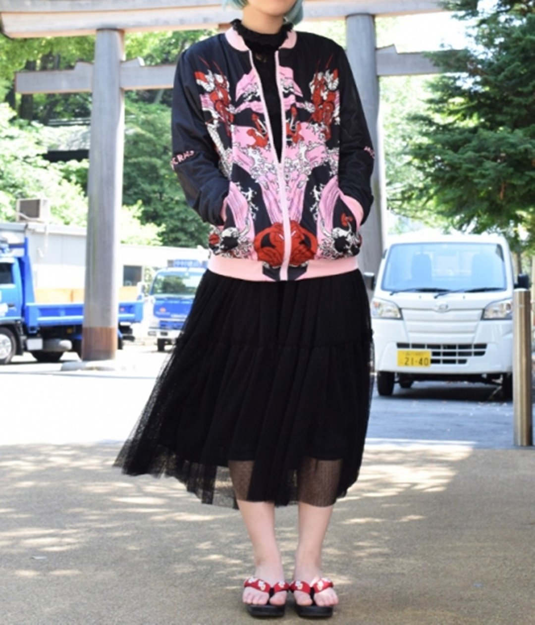 原宿街头东瀛和风海神王飞龙印花款长袖横须贺外套【JA0075】 - 女装上衣 - 聚酯纤维 