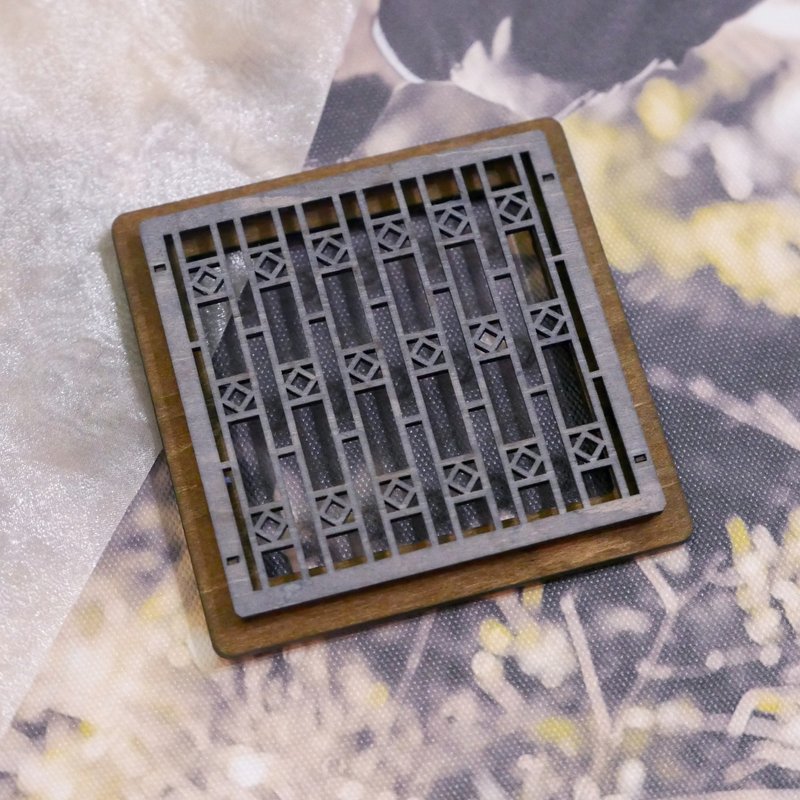 铁窗花磁铁 (石磨蓝) - 冰箱贴/磁贴 - 木头 蓝色