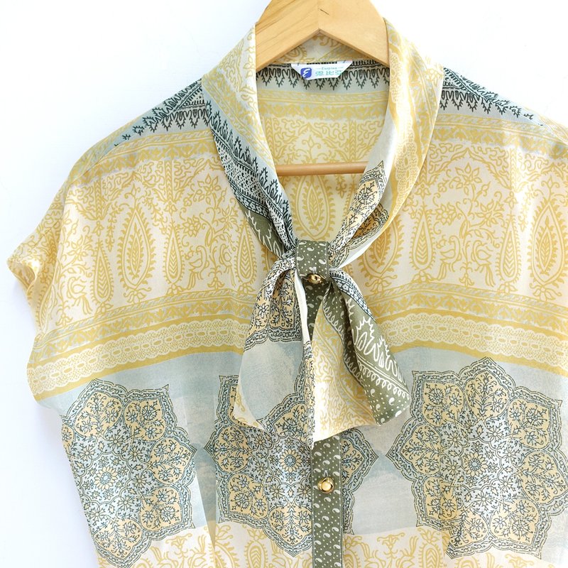 │Slowly│植物变形虫-古着衬衫│vintage.复古.文艺 - 女装衬衫 - 聚酯纤维 多色