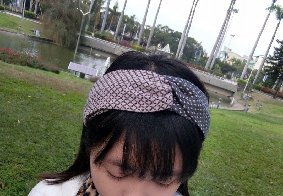 双色拼接松紧带 交叉款发带 hairband *SK* - 发带/发箍 - 羊毛 