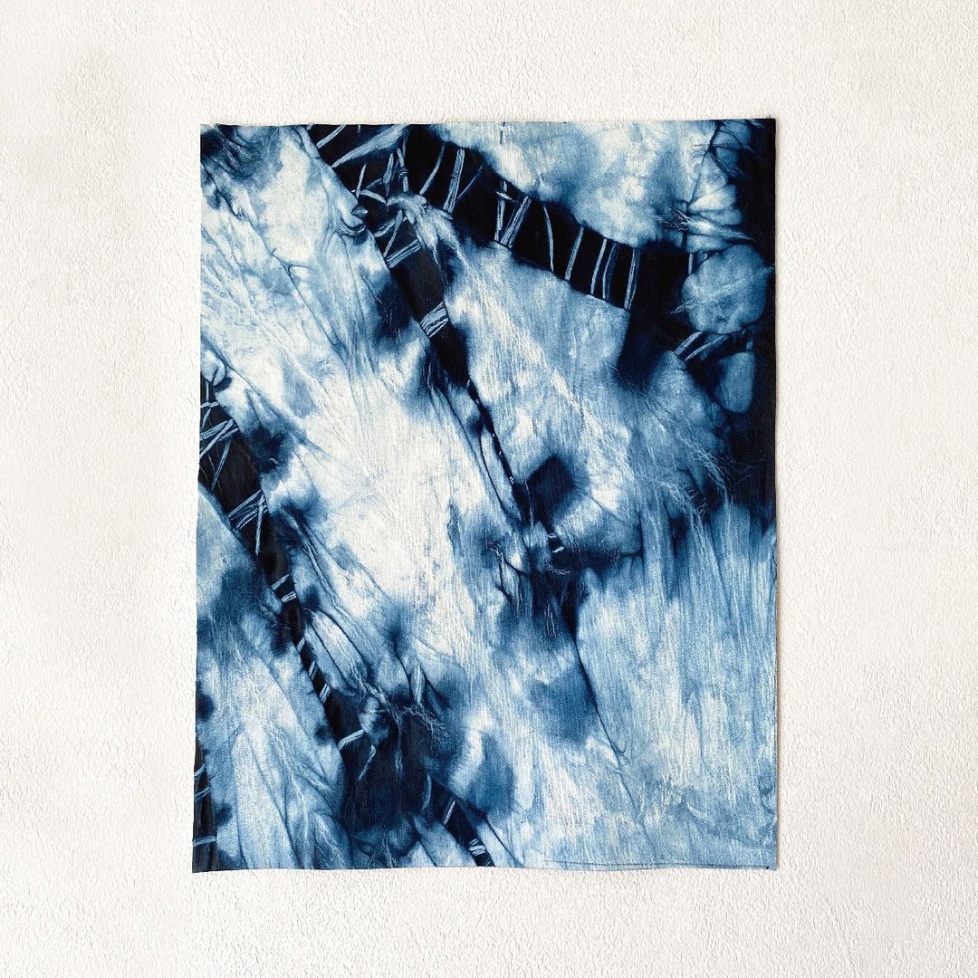 Deer leather x indigo dyeing original leather (A3 size) - 其他 - 真皮 蓝色