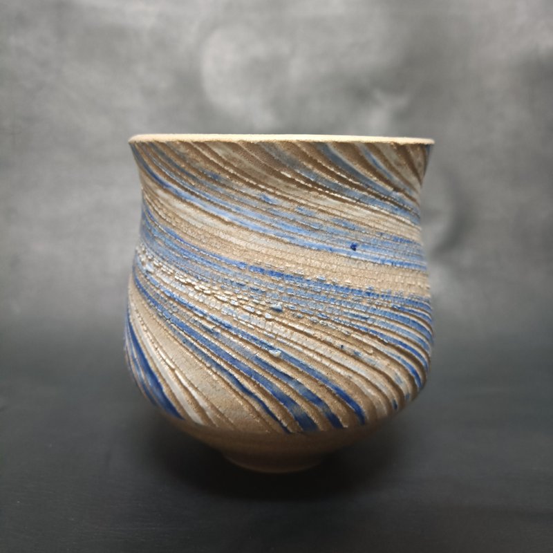 手作漩涡裂纹茶杯 - 茶具/茶杯 - 陶 
