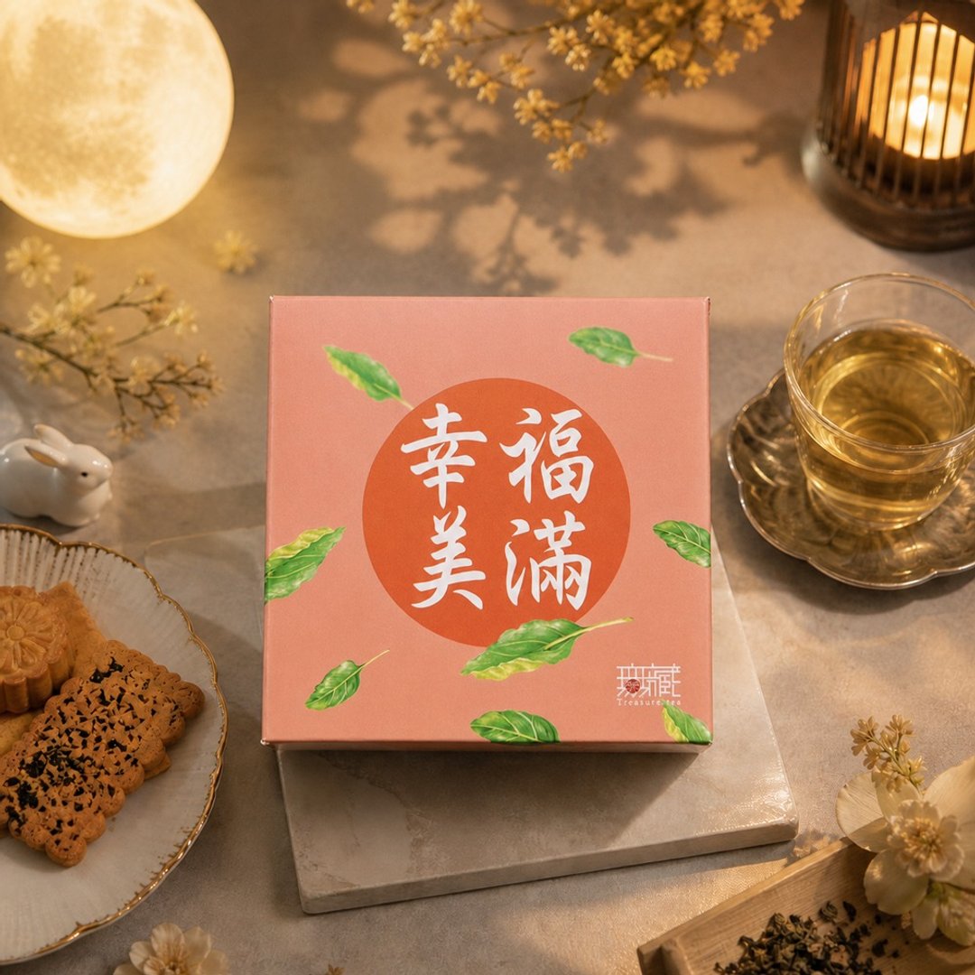 A03【无藏】中秋公益礼盒 - 祝福茶食小方盒 - 幸福美满 (7 款可选) - 零食/点心 - 新鲜食材 粉红色