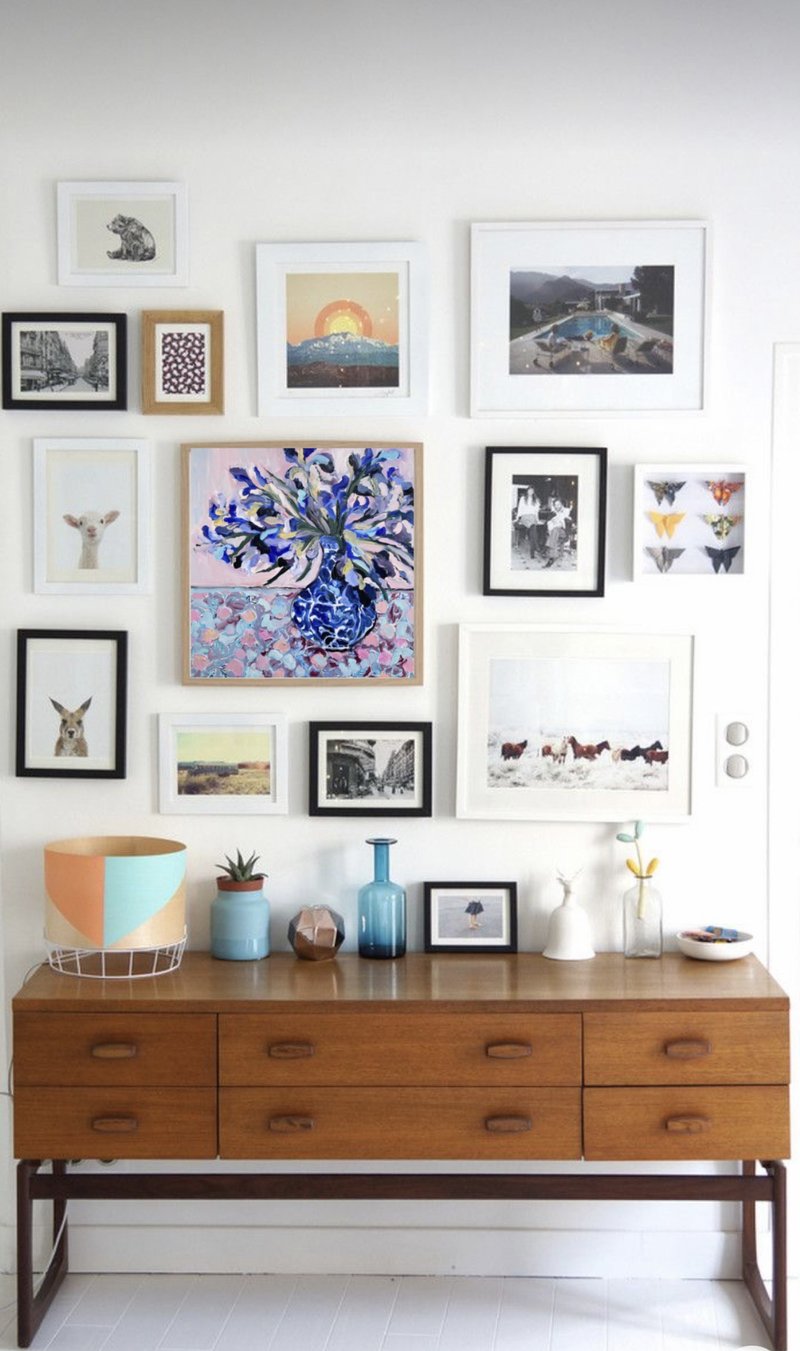 Irises, Still life, Oil painting on canvas, Fauvism art, Japanese flowers, Matis - 墙贴/壁贴 - 其他材质 紫色