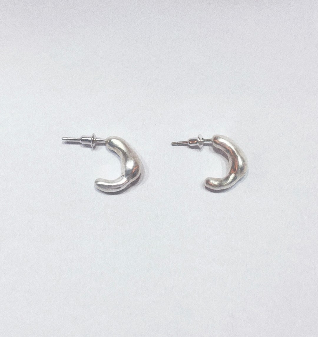 Courd earring C 葫芦瓜耳环 - 耳环/耳夹 - 纯银 银色