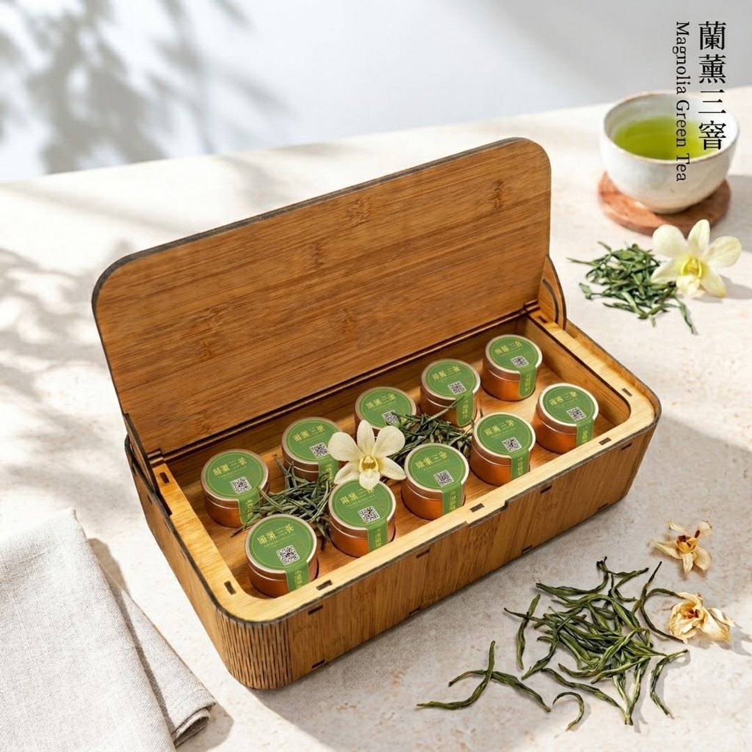 雨曦精选兰薰三窨茶叶礼盒 (伴手礼附提袋) - 茶 - 木头 